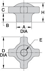 CL-3-HK-4 TAPPED-THROUGH HAND KNOB
